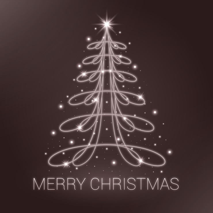 Vector gratuito sendero de luz árbol de navidad