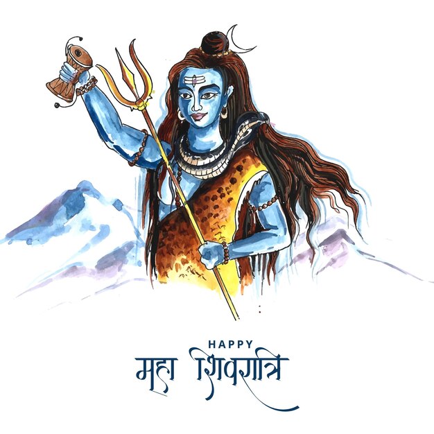 Señor shiva dios indio de hindú para el fondo de la tarjeta maha shivratri