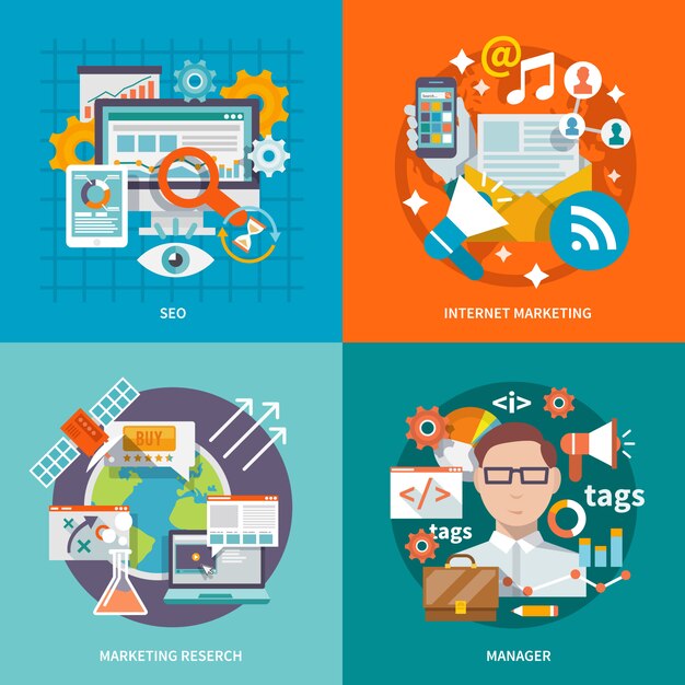 Seo Internet Marketing Flat
