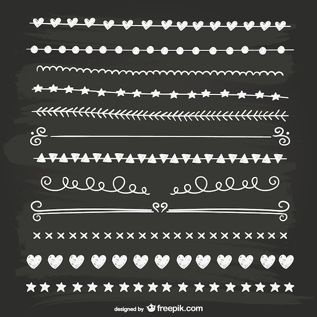 Separadores caligráficos en blanco y negro