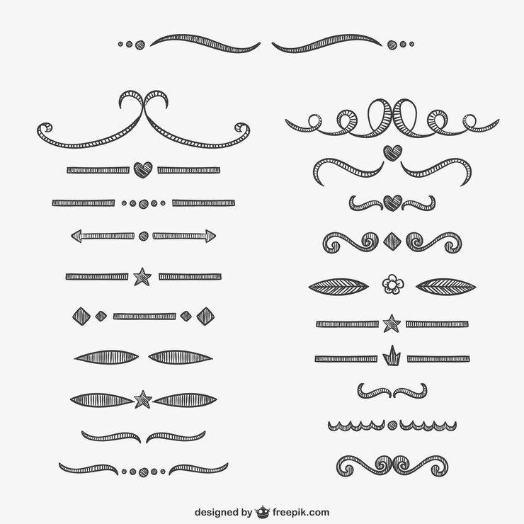 Vector gratuito separadores caligráficos