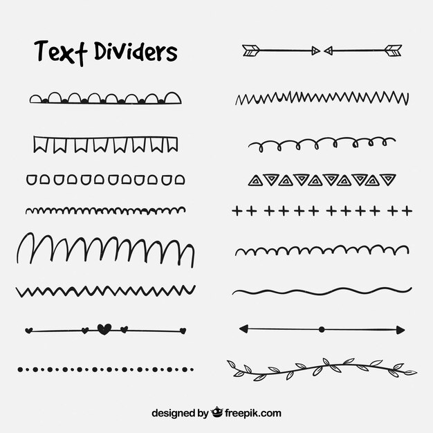 Separadores de texto dibujados a mano