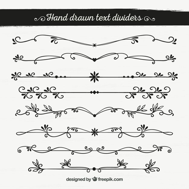 Separadores de texto dibujados a mano