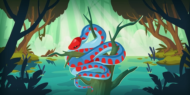 Serpiente serpiente de liga de San Francisco en pantano del bosque