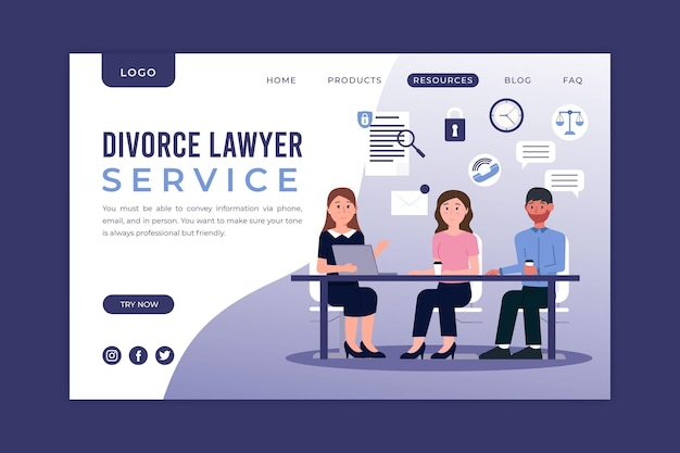 Servicio de abogado de divorcio - página de inicio