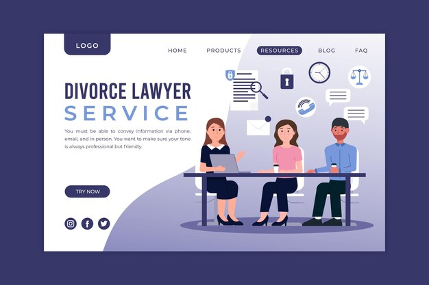 Servicio de abogado de divorcio - página de inicio