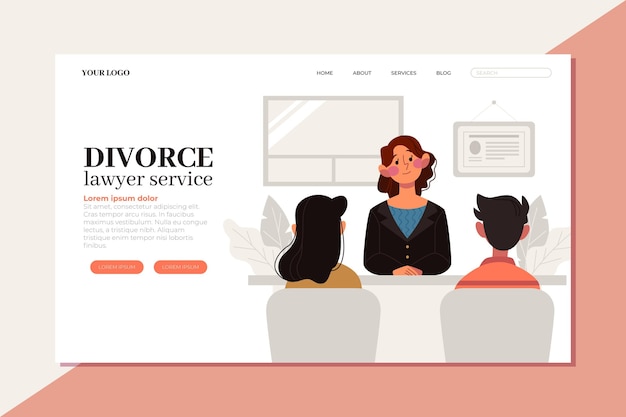 Vector gratuito servicio de abogado de divorcio