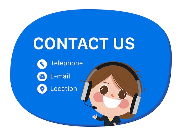 Servicio al cliente y carácter del centro de llamadas. Diseño plano del vector del ejemplo de la gente de negocios de la historieta.