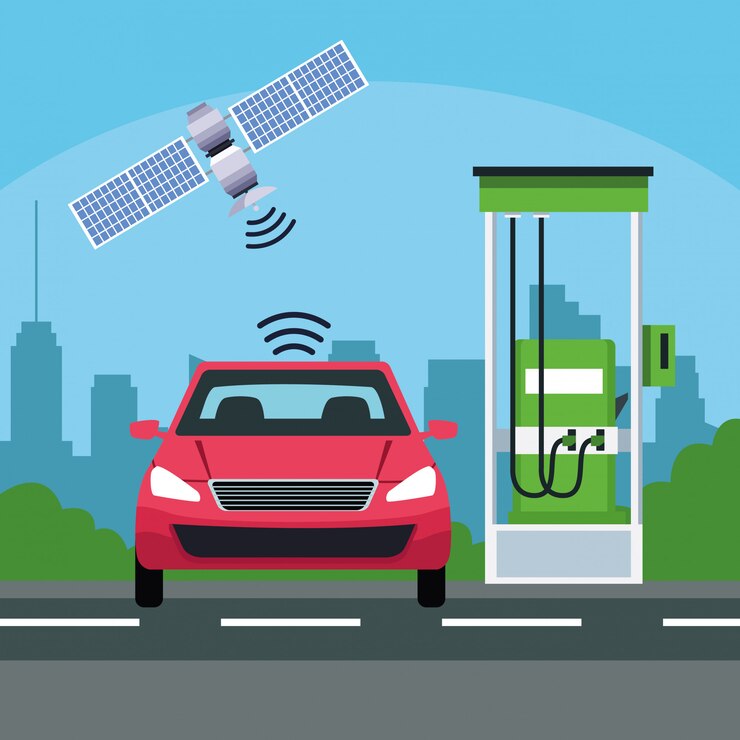 Vector gratuito servicio de coche de localización gps
