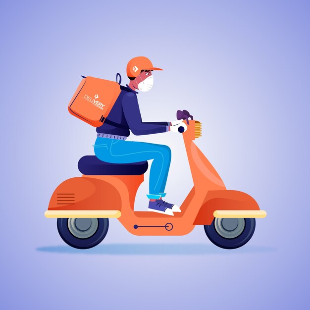 Servicio de entrega con concepto de máscara