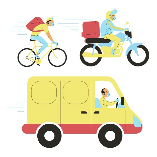 Servicio de entrega de personas ilustradas