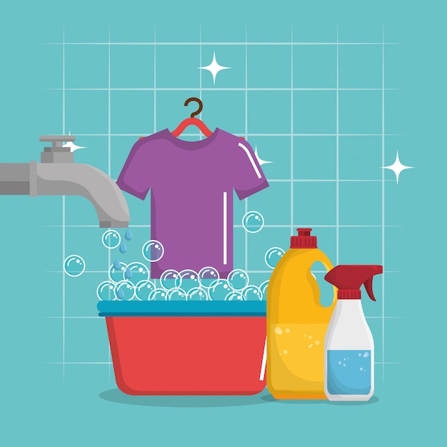 servicio de lavandería set de productos