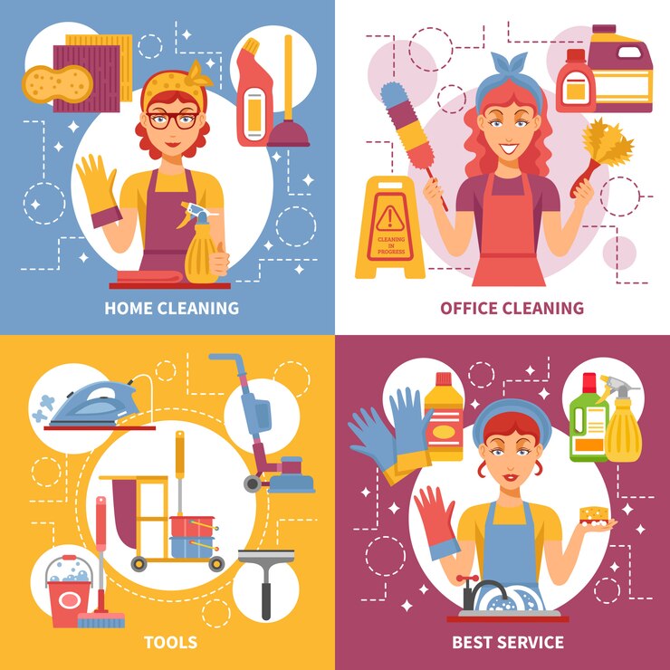 Vector gratuito servicio de limpieza concepto de diseño