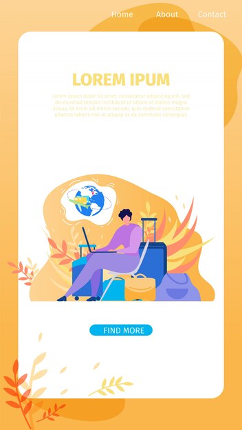 Servicio en línea para el viajero Flat Vector Web Banner