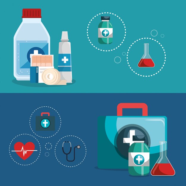 servicio médico establecer iconos