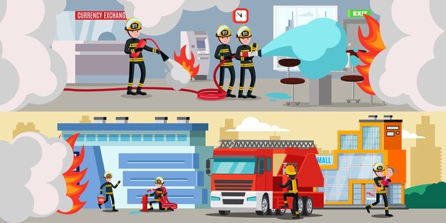 Servicio de rescate coloridos Banners horizontales