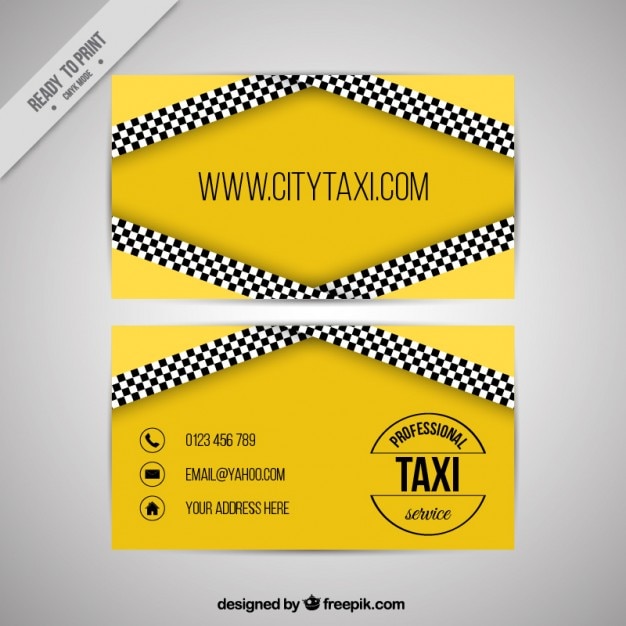 Servicio de taxis, tarjeta de visita