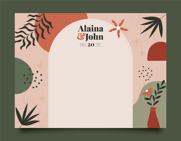 Sesión de fotos de boda boho dibujada a mano