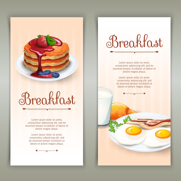 Set de 2 banners verticales desayuno