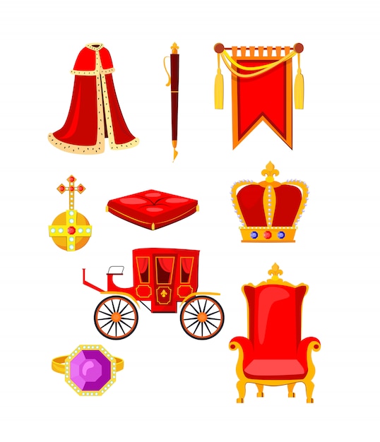 Vector gratuito set de accesorios royal