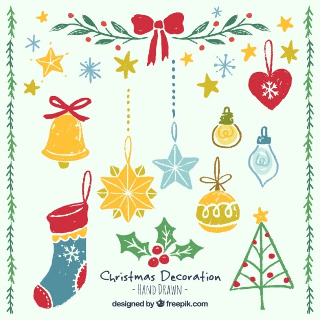Set de adornos de navidad pintados a mano 