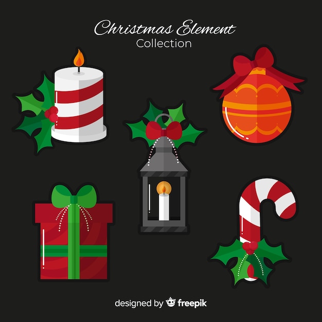 Vector gratuito set de adornos navideños