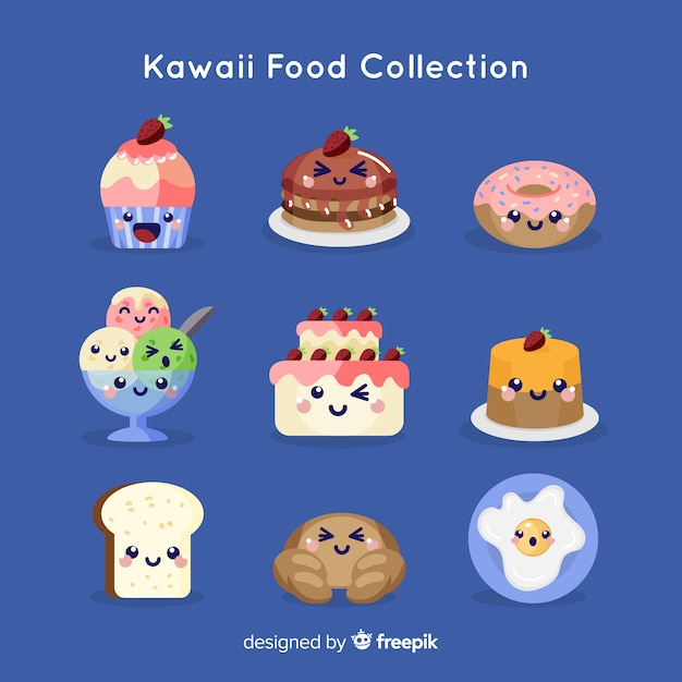 Set de alimentos de estilo kawaii