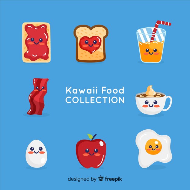 Set de alimentos de estilo kawaii