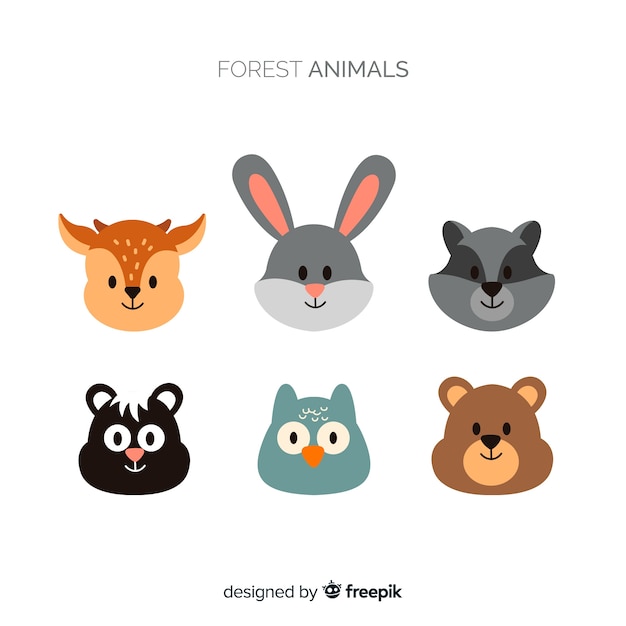 Vector gratuito set de animales del bosque