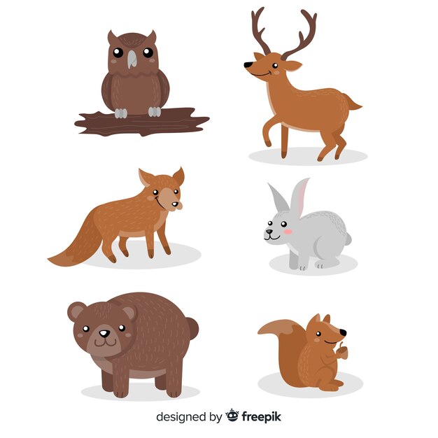 Set de animales en invierno