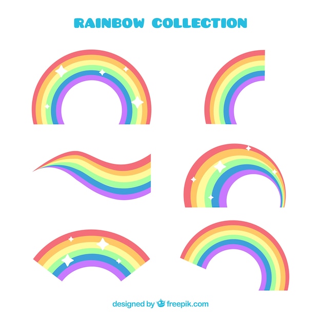 Vector gratuito set de arcoiris colorido