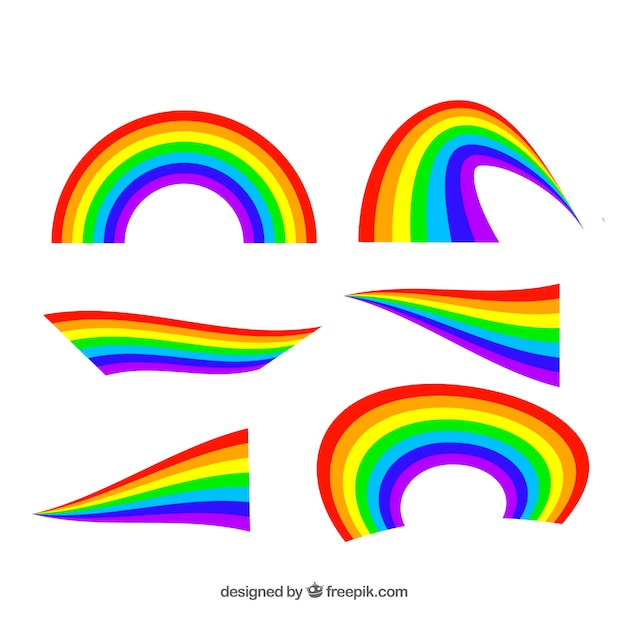 Set de arcoiris colorido