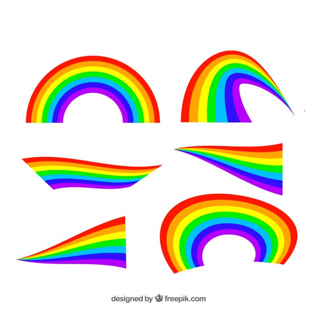 Set de arcoiris colorido