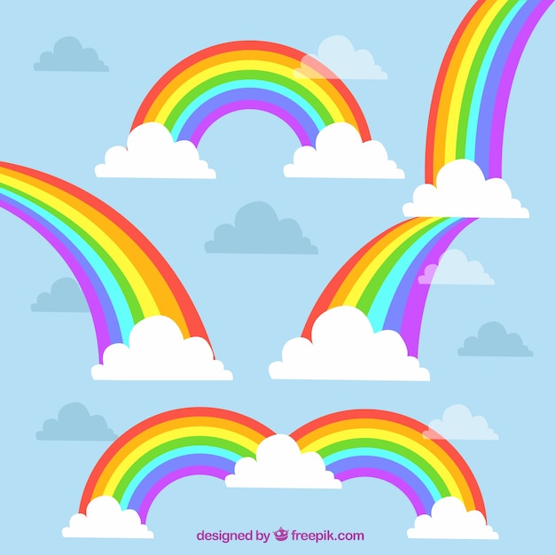 Set de arcoiris colorido