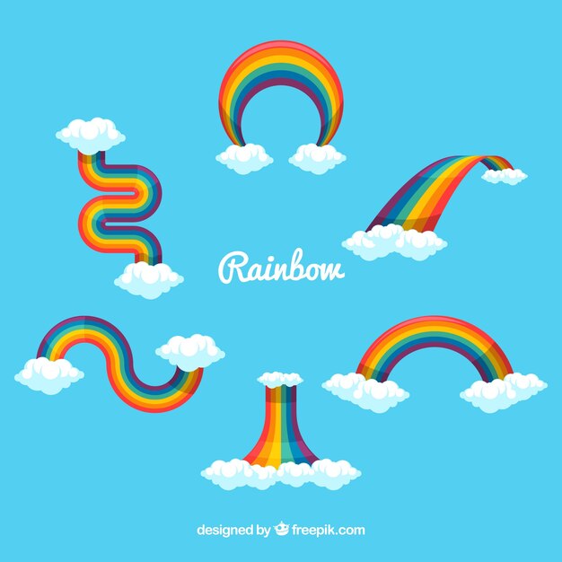 Set de arcoiris colorido