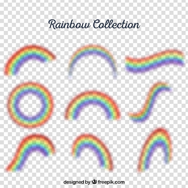 Vector gratuito set de arcoiris colorido