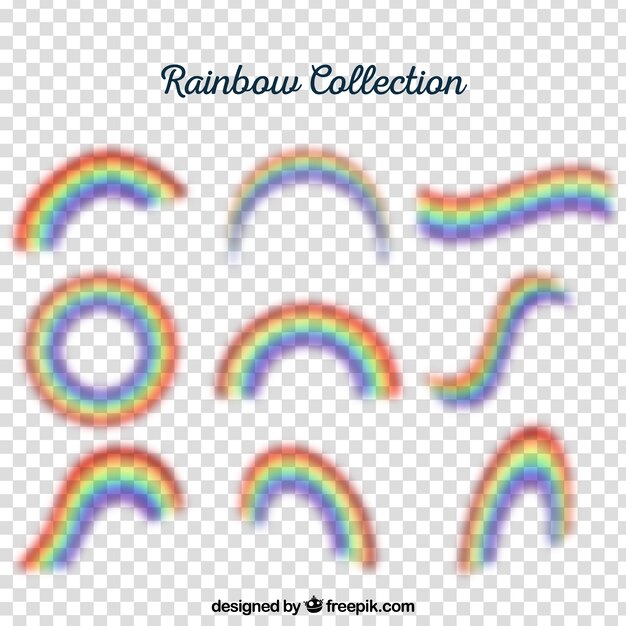 Set de arcoiris colorido
