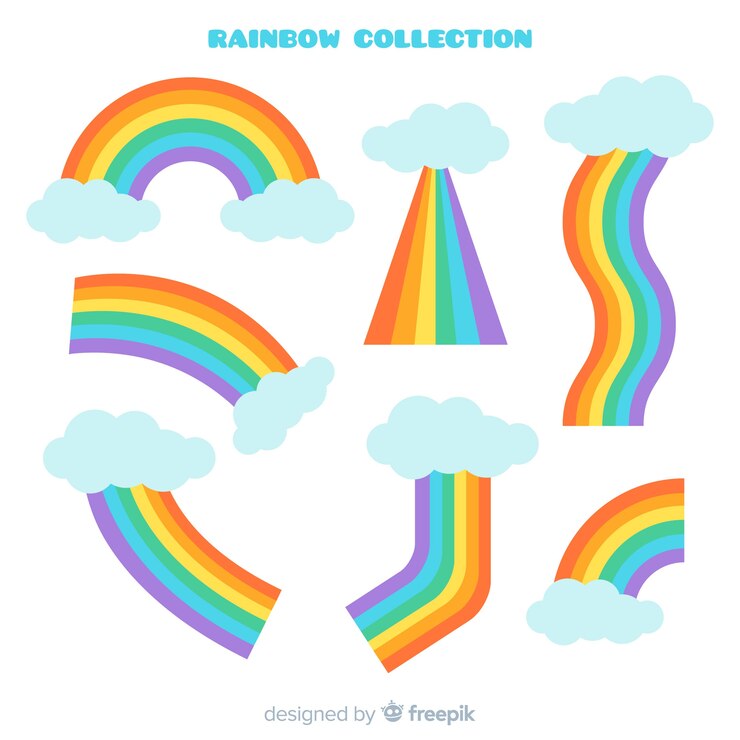 Vector gratuito set de arcoiris
