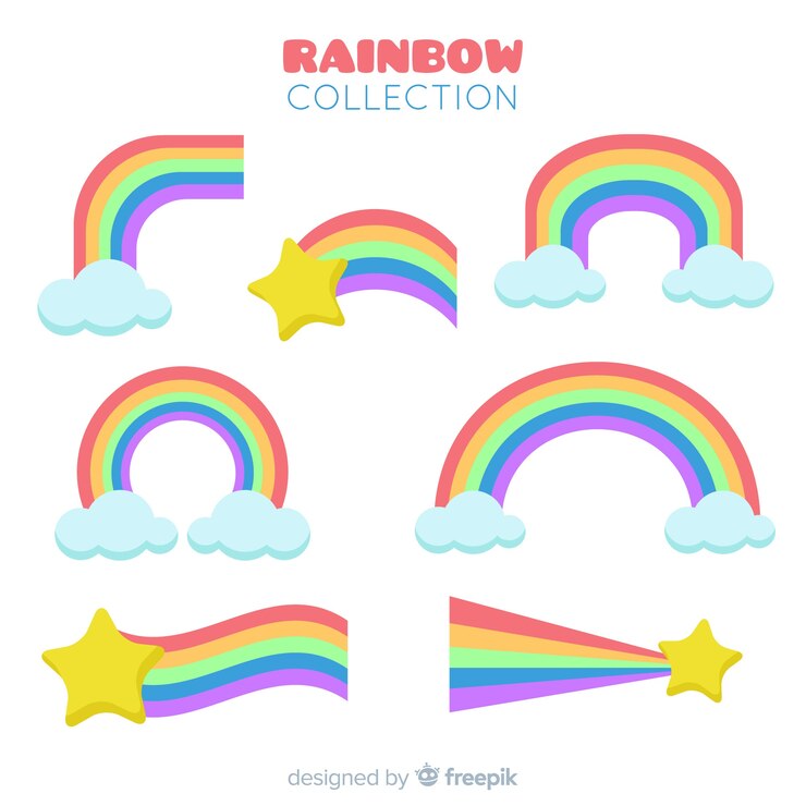 Vector gratuito set de arcoiris