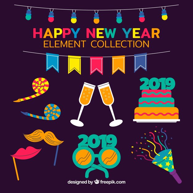 Set de artículos de año nuevo