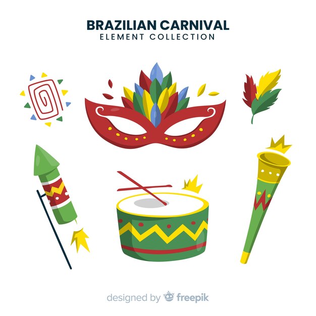 Set de artículos de carnaval de brasil