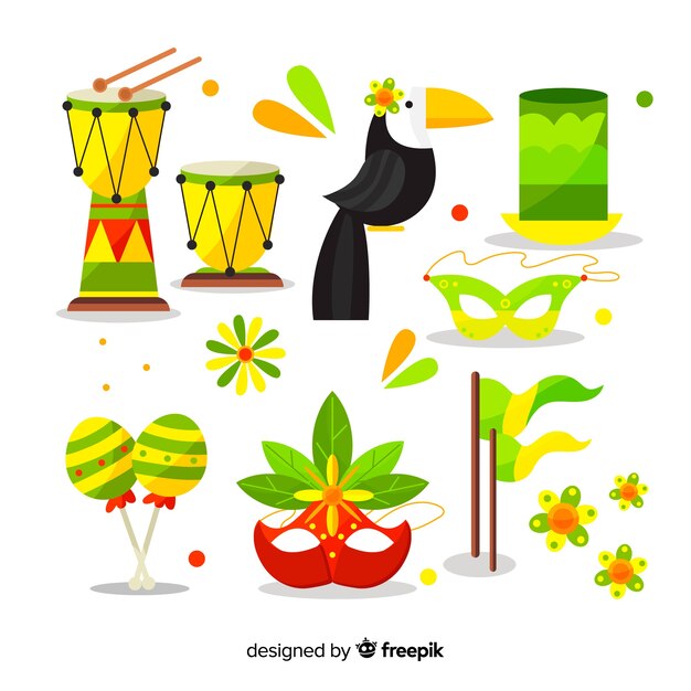 Set de artículos de carnaval de brasil