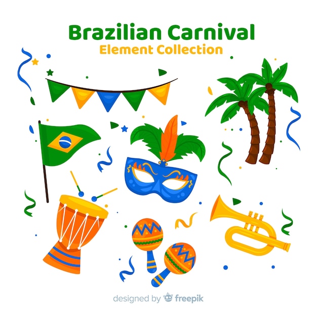 Set de artículos del carnaval de brasil