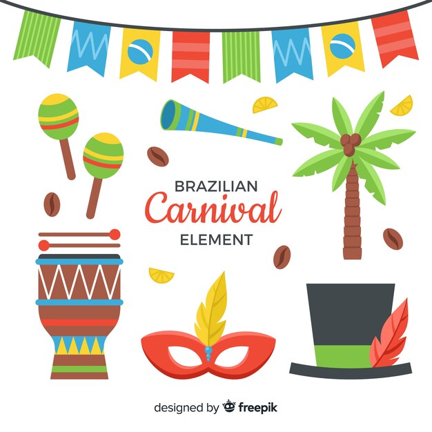 Set de artículos del carnaval de brasil