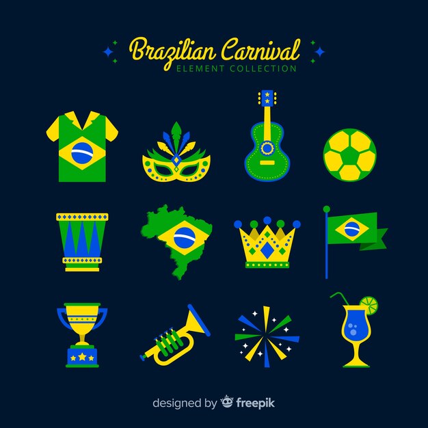 Set de artículos del carnaval de brasil