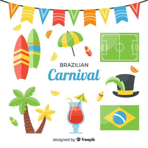 Set de artículos del carnaval de brasil