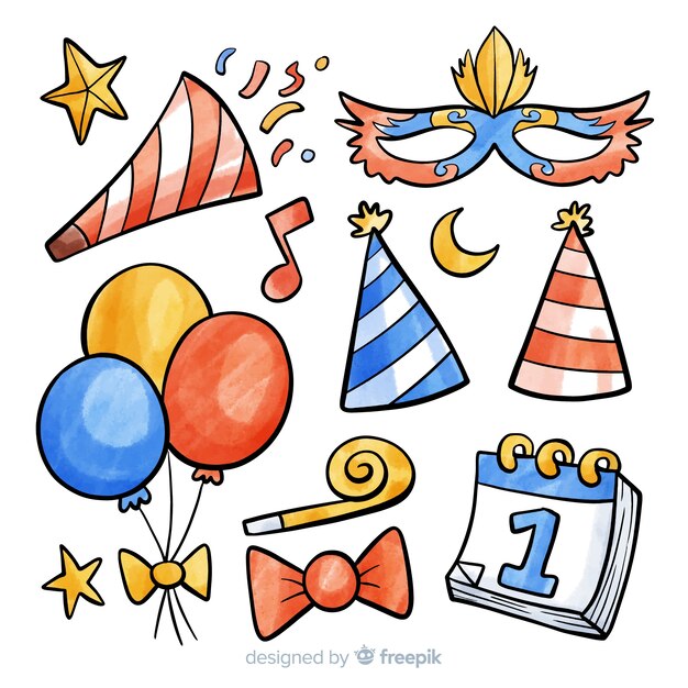 Set de artículos de fiesta para año nuevo