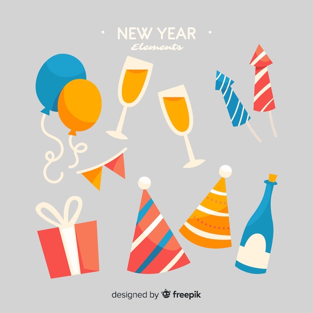 Set de artículos de fiesta de año nuevo
