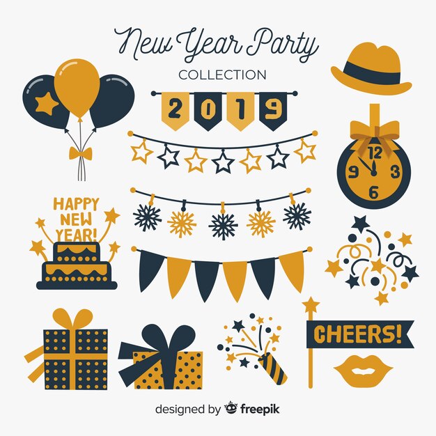 Set de artículos de fiesta de año nuevo