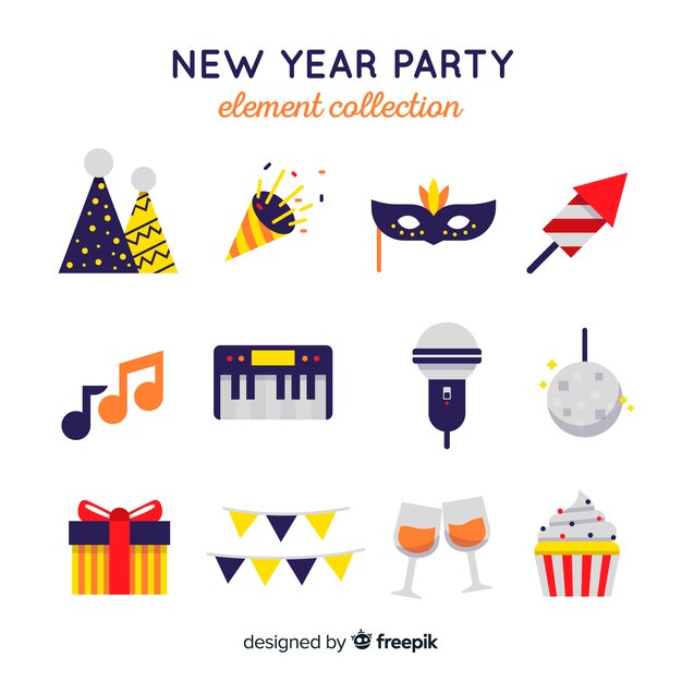 Set de artículos de fiesta de año nuevo